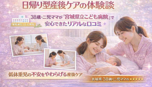 日帰り型産後ケアの体験談｜38歳・二児ママが「宮城県立こども病院」で安心できたリアルな口コミ